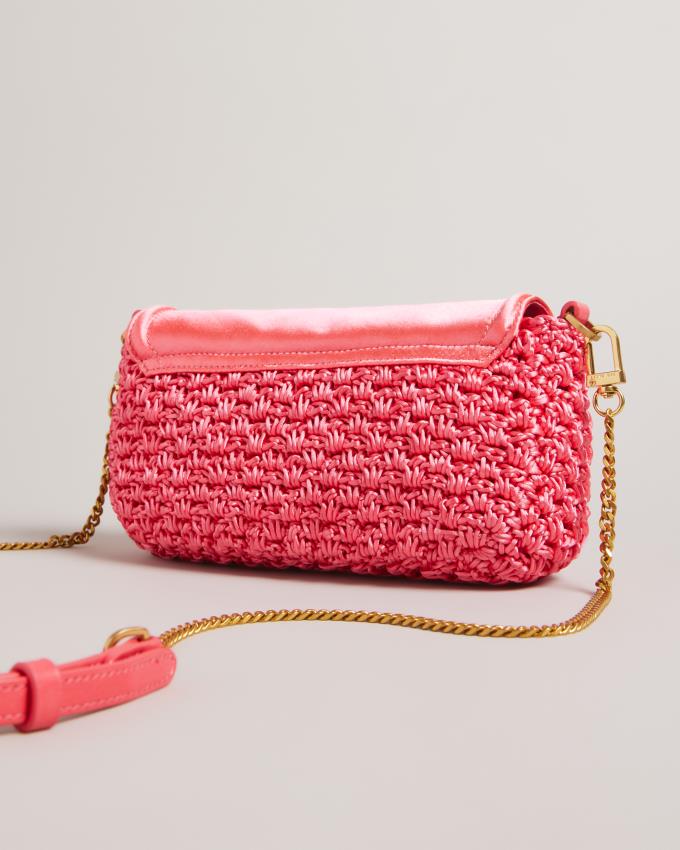 Sac Crossbody Ted Baker Satin Crochet Corail Femme | QAJ-94906464